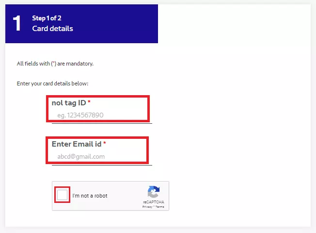 NOL Card Recharge through RTA Website